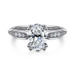 Hot Gabriel & Co. Quinn - 14K White Gold Oval Diamond Channel Set Engagement Ring