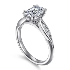 Hot Gabriel & Co. Quinn - 14K White Gold Oval Diamond Channel Set Engagement Ring