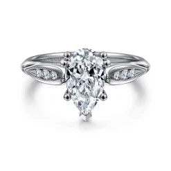 Online Gabriel & Co. Quinn - 14K White Gold Pear Shape Diamond Channel Set Engagement Ring