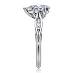 Online Gabriel & Co. Quinn - 14K White Gold Pear Shape Diamond Channel Set Engagement Ring
