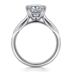 Discount Gabriel & Co. Quinn - 14K White Gold Princess Cut Diamond Channel Set Engagement Ring