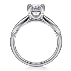 Clearance Gabriel & Co. Quinn - 14K White Gold Princess Cut Diamond Channel Set Engagement Ring
