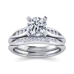 Online Gabriel & Co. Quinn - 14K White Gold Round Diamond Engagement Ring