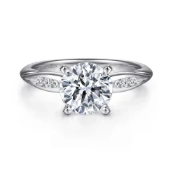 Online Gabriel & Co. Quinn - 14K White Gold Round Diamond Engagement Ring