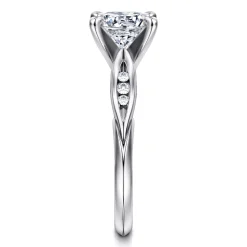 Discount Gabriel & Co. Quinn - 14K White Gold Round Diamond Channel Set Engagement Ring