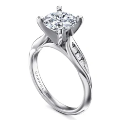 Discount Gabriel & Co. Quinn - 14K White Gold Round Diamond Channel Set Engagement Ring