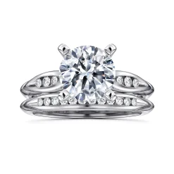Discount Gabriel & Co. Quinn - 14K White Gold Round Diamond Channel Set Engagement Ring