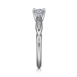 Discount Gabriel & Co. Quinn - 14K White Gold Round Diamond Channel Set Engagement Ring