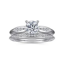Discount Gabriel & Co. Quinn - 14K White Gold Round Diamond Channel Set Engagement Ring