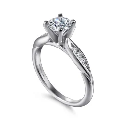 Discount Gabriel & Co. Quinn - 14K White Gold Round Diamond Channel Set Engagement Ring