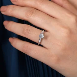Discount Gabriel & Co. Quinn - 14K White Gold Round Diamond Channel Set Engagement Ring