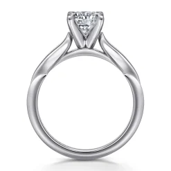 New Gabriel & Co. Quinn - 14K White Gold Round Diamond Engagement Ring