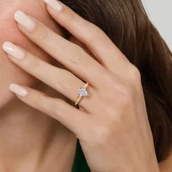 Discount Gabriel & Co. Quinn - 14K White-Yellow Gold Pear Shape Diamond Channel Set Engagement Ring