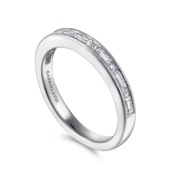 Online Gabriel & Co. Raigne - 14K White Gold Channel Set Baguette and Round Diamond Anniversary Band - 0.35 ct