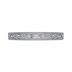 Online Gabriel & Co. Raigne - 14K White Gold Channel Set Baguette and Round Diamond Anniversary Band - 0.35 ct