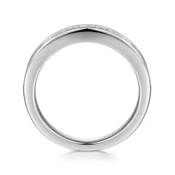 Online Gabriel & Co. Raigne - 14K White Gold Channel Set Baguette and Round Diamond Anniversary Band - 0.35 ct