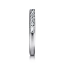 Online Gabriel & Co. Raigne - 14K White Gold Channel Set Baguette and Round Diamond Anniversary Band - 0.35 ct