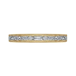 Sale Gabriel & Co. Raigne - 14K Yellow Gold Channel Set Baguette and Round Diamond Anniversary Band - 0.35 ct