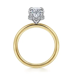 Outlet Gabriel & Co. Rainah - 14K White and Yellow Gold Oval Diamond Engagement Ring