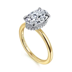 Outlet Gabriel & Co. Rainah - 14K White and Yellow Gold Oval Diamond Engagement Ring