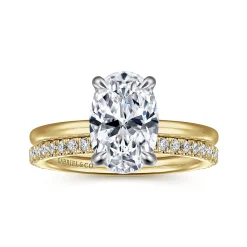 Outlet Gabriel & Co. Rainah - 14K White and Yellow Gold Oval Diamond Engagement Ring