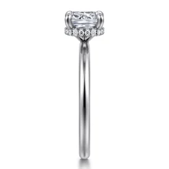 Discount Gabriel & Co. Rainah - 18K White Gold Cushion Cut Diamond Engagement Ring