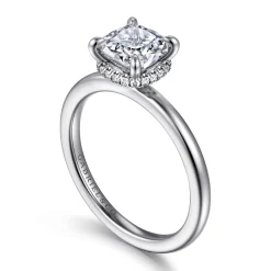 Discount Gabriel & Co. Rainah - 18K White Gold Cushion Cut Diamond Engagement Ring