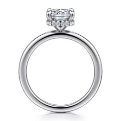 Sale Gabriel & Co. Rainah - 14K White Gold Cushion Diamond Engagement Ring