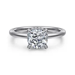 Sale Gabriel & Co. Rainah - 14K White Gold Cushion Diamond Engagement Ring