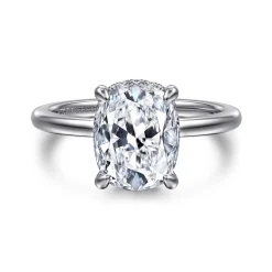 New Gabriel & Co. Rainah - 14K White Gold Elongated Cushion Diamond Engagement Ring
