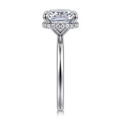 New Gabriel & Co. Rainah - 14K White Gold Elongated Cushion Diamond Engagement Ring