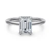 Hot Gabriel & Co. Rainah - 18K White Gold Emerald Cut Diamond Engagement Ring