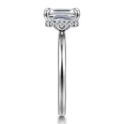 Discount Gabriel & Co. Rainah - 14K White Gold Emerald Cut Diamond Engagement Ring