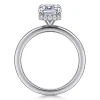 Hot Gabriel & Co. Rainah - 14K White Gold Emerald Cut Diamond Engagement Ring