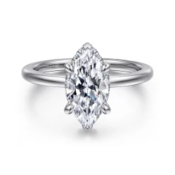 Outlet Gabriel & Co. Rainah - 18K White Gold Marquise Shape Diamond Engagement Ring