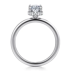 Clearance Gabriel & Co. Rainah - 18K White Gold Oval Diamond Engagement Ring