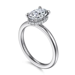 Clearance Gabriel & Co. Rainah - 14K White Gold Oval Diamond Engagement Ring