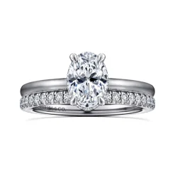 Sale Gabriel & Co. Rainah - 14K White Gold Oval Diamond Engagement Ring
