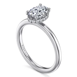 Sale Gabriel & Co. Rainah - 14K White Gold Oval Diamond Engagement Ring