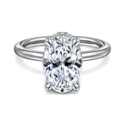Online Gabriel & Co. Rainah - 14K White Gold Oval Diamond Engagement Ring