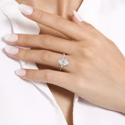 Clearance Gabriel & Co. Rainah - 14K White Gold Oval Diamond Engagement Ring