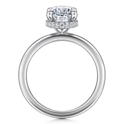 Clearance Gabriel & Co. Rainah - 14K White Gold Oval Diamond Engagement Ring