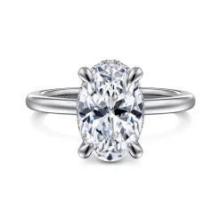 Clearance Gabriel & Co. Rainah - 14K White Gold Oval Diamond Engagement Ring