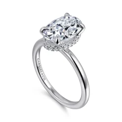 Best Gabriel & Co. Rainah - 14K White Gold Oval Diamond Engagement Ring