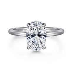Best Gabriel & Co. Rainah - 14K White Gold Oval Diamond Engagement Ring