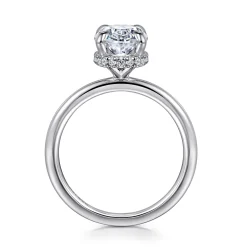 Best Gabriel & Co. Rainah - 14K White Gold Oval Diamond Engagement Ring