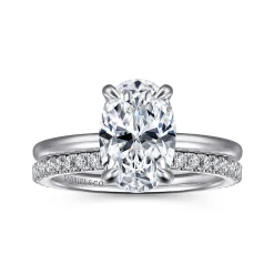 Best Gabriel & Co. Rainah - 14K White Gold Oval Diamond Engagement Ring