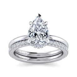 Hot Gabriel & Co. Rainah - 14K White Gold Pear Shape Diamond Engagement Ring
