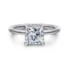 New Gabriel & Co. Rainah - 14K White Gold Princess Diamond Engagement Ring