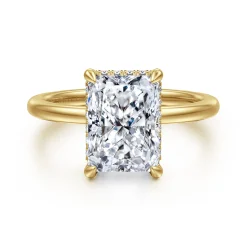 New Gabriel & Co. Rainah - 14K White Gold Radiant Cut Diamond Engagement Ring
